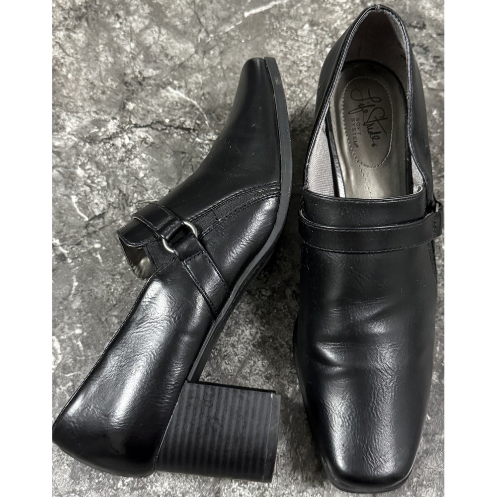 LifeStride Womens Sarisa Soft System Comfort System Comfort Shooties Black 11M